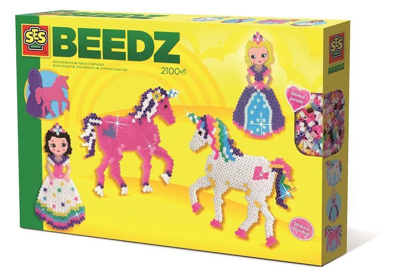SES Zažehľovacie korálky 2100 ks jednorožci a princezné,  V002145