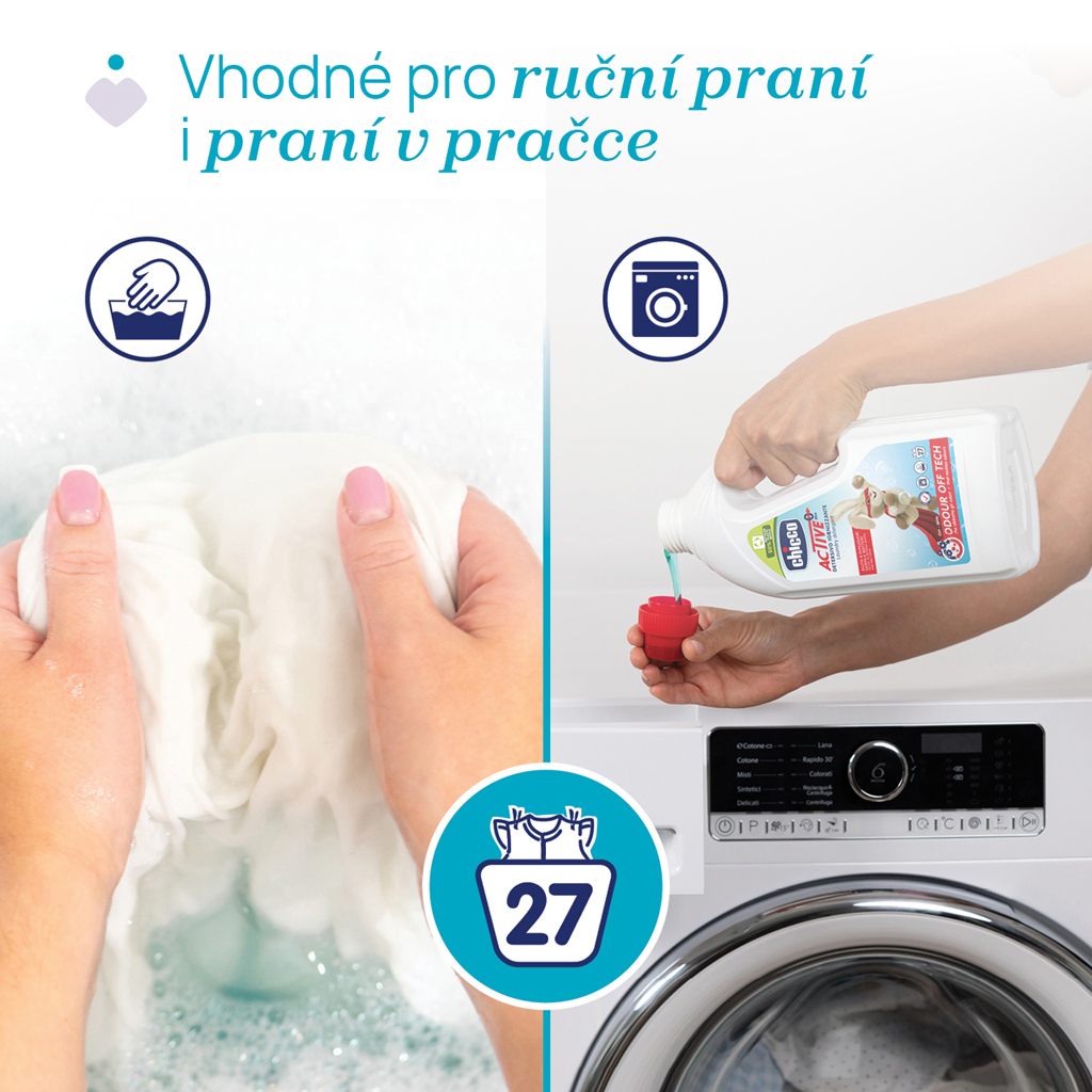 CHICCO Gél prací Active 1,5 l (27 praní), 0 m+