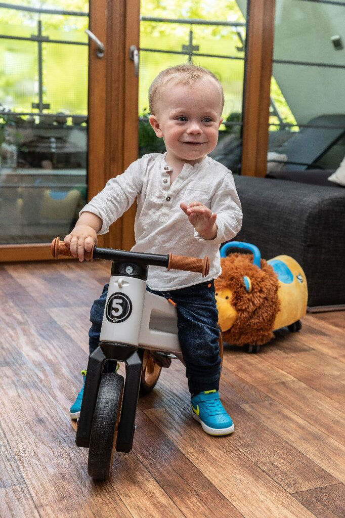 TEDDIES Odrážadlo Funny wheels Rider Ride-On levíček plyšový modrý 12 m +