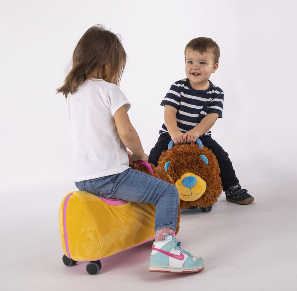 TEDDIES Odrážadlo Funny wheels Rider Ride-On levíček plyšový modrý 12 m +