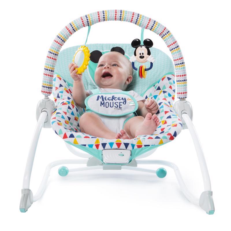 DISNEY BABY Lehátko vibrujúce Mickey Mouse Happy triangles 0m+, do 18 kg, 2019