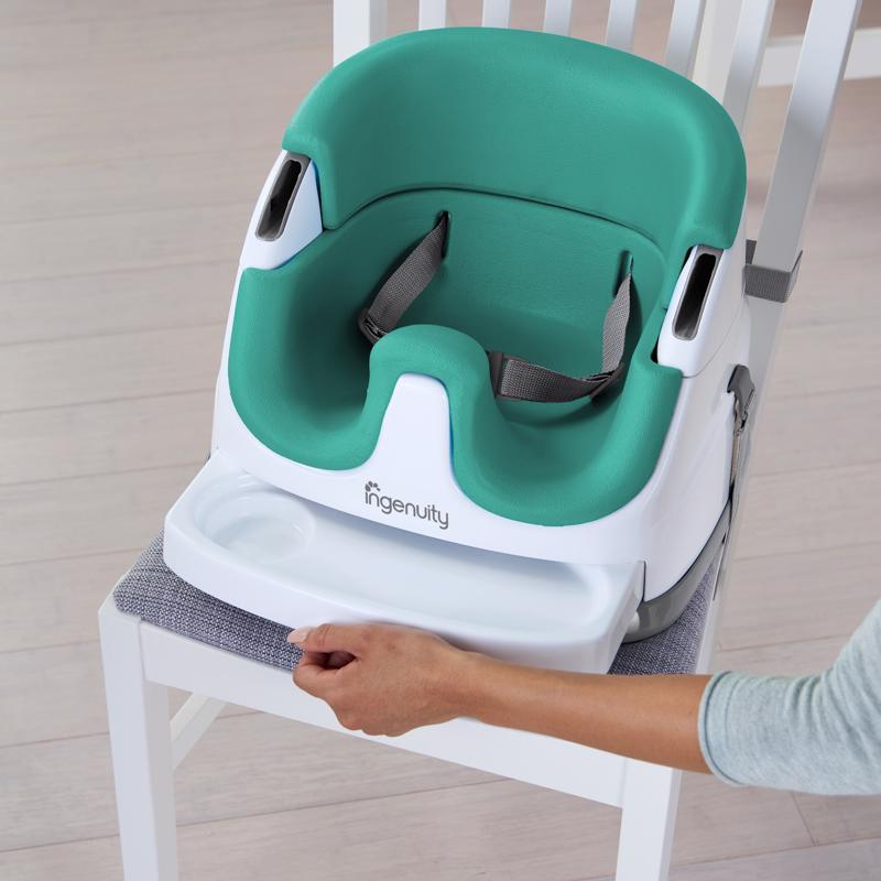 INGENUITY Podsedák na jídelní židli 2v1 Baby Base Ultramarine Green 6 m+, do 22 kg