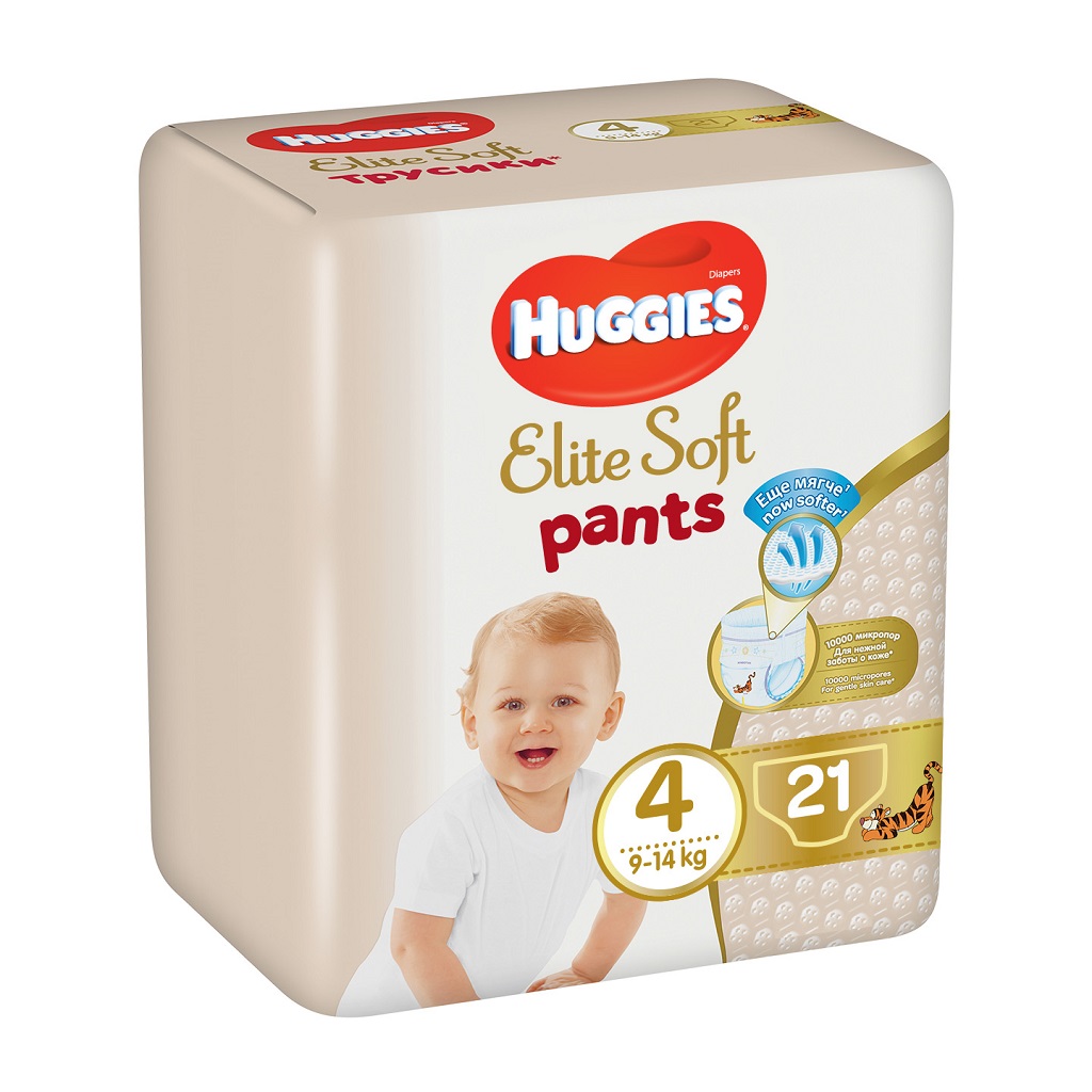 HUGGIES Elite Soft Pants Kalhotky plenkové jednorázové vel. 4, 21 ks