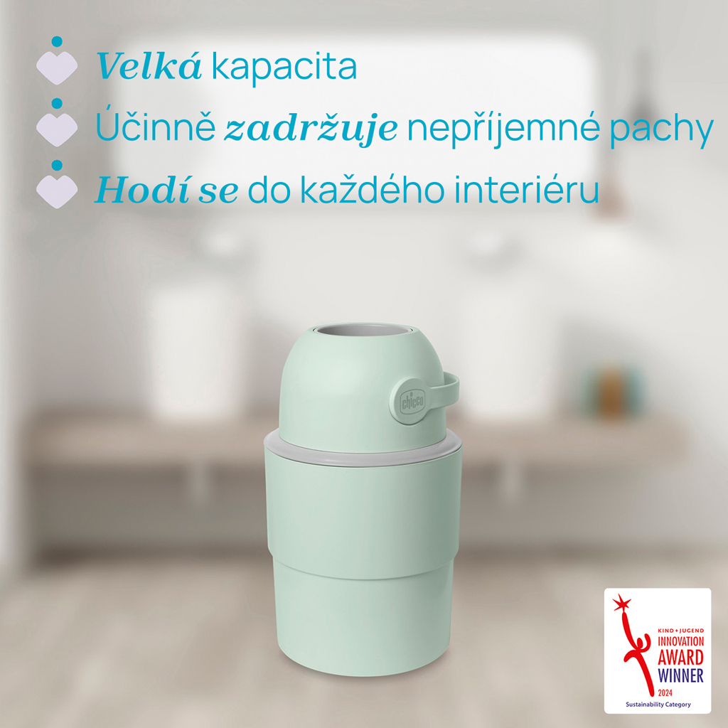 CHICCO Kôš na plienky teleskopický Odour Off na odstránenie zápachu Tundra