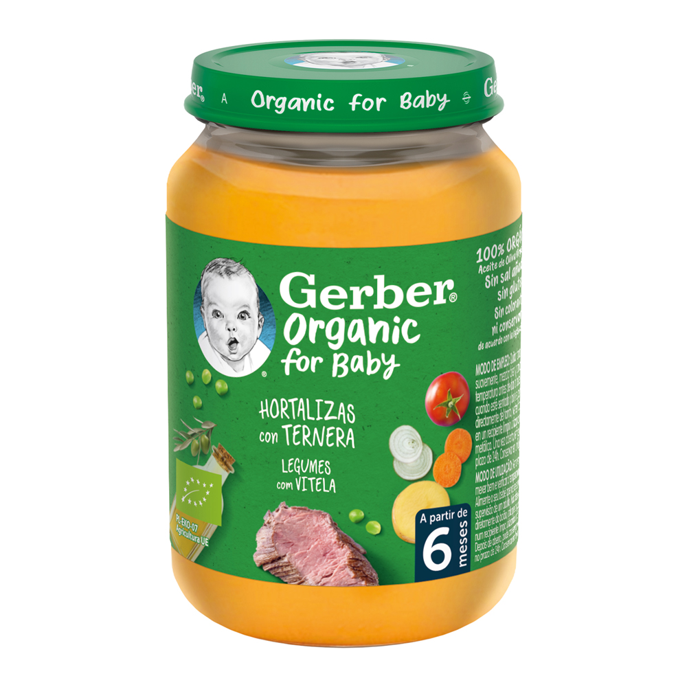 GERBER Organic detský príkrm zelenina s teľacím mäsom 190 g