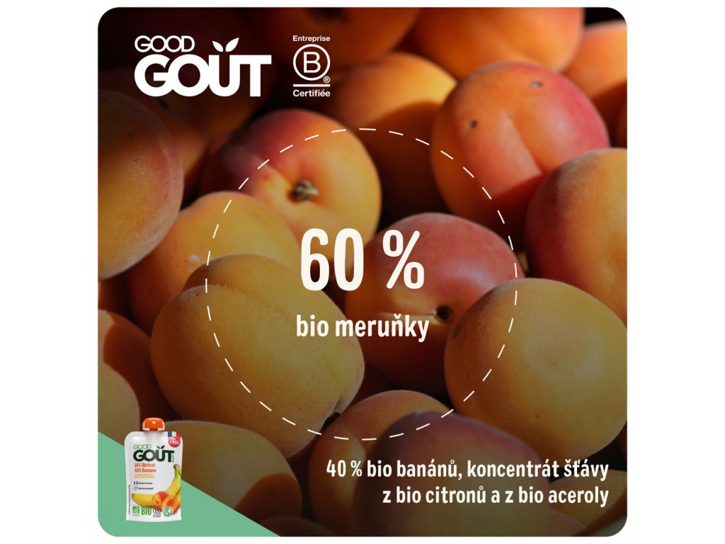 GOOD GOUT BIO Marhuľa s banánom 120 g