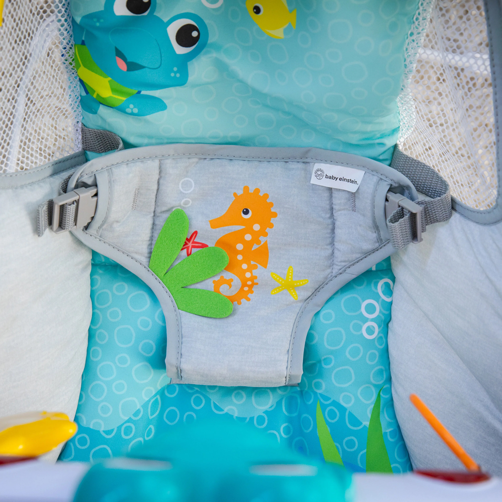 BABY EINSTEIN Lehátko hudobné vibračné so svetielkami Kick to It Neptune do 9 kg