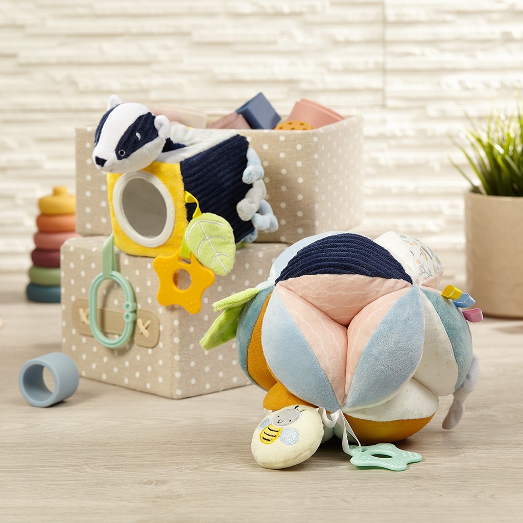 BABYONO Hračka edukačná kocka na C krúžku Woodland, 0m+