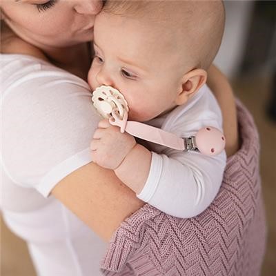 BABYONO Klip na dudlík silikonový - béžový