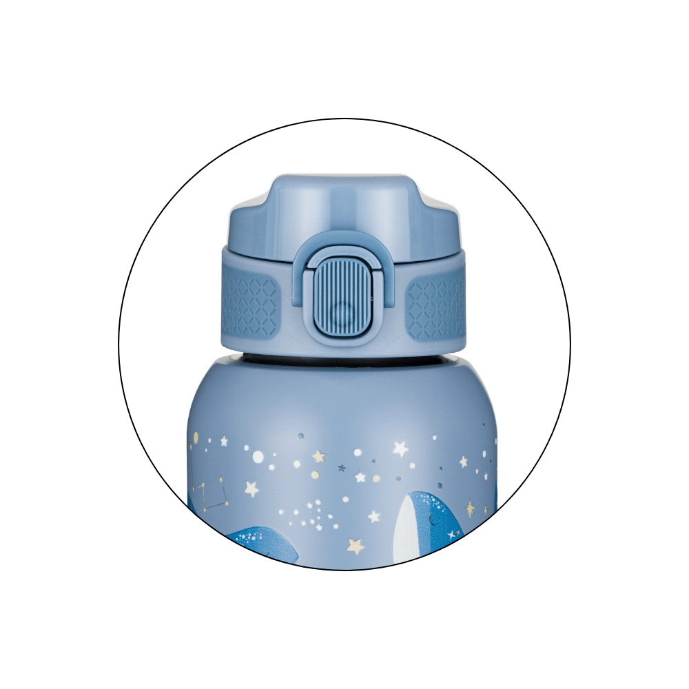 PETITE&MARS Fľaša nerezová termo so slamkou 350 ml Whale Song 12m+