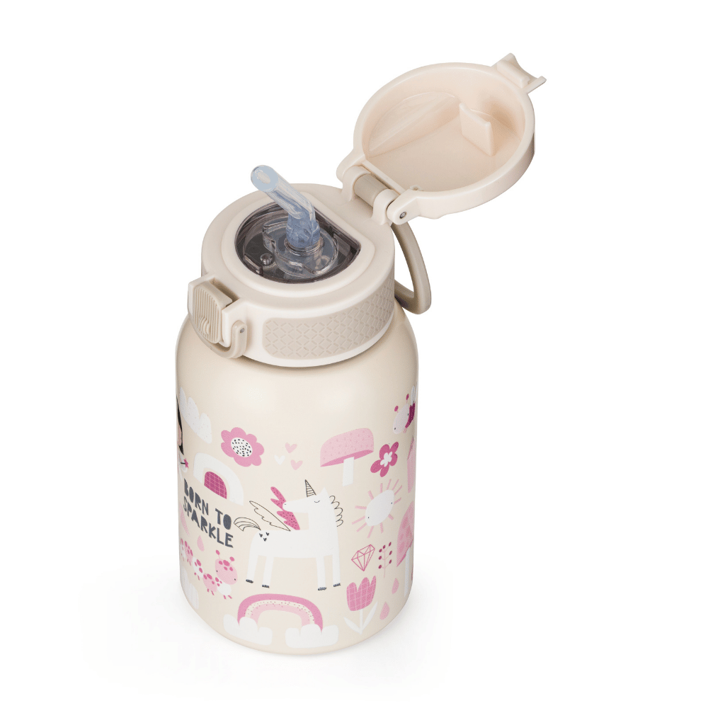 PETITE&MARS Fľaša nerezová termo so slamkou 350 ml Twinkling Fairy 12m+