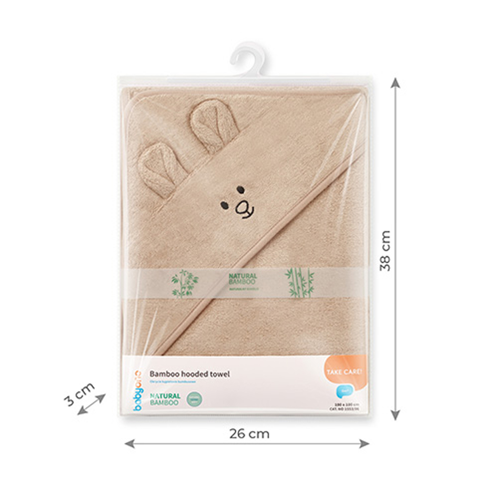 BABYONO Osuška bambusová Super Soft Dark Beige 100x100 cm