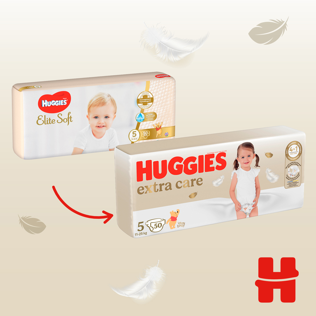 HUGGIES® Extra Care plienky jednorazové 5 (12-17 kg) 50 ks