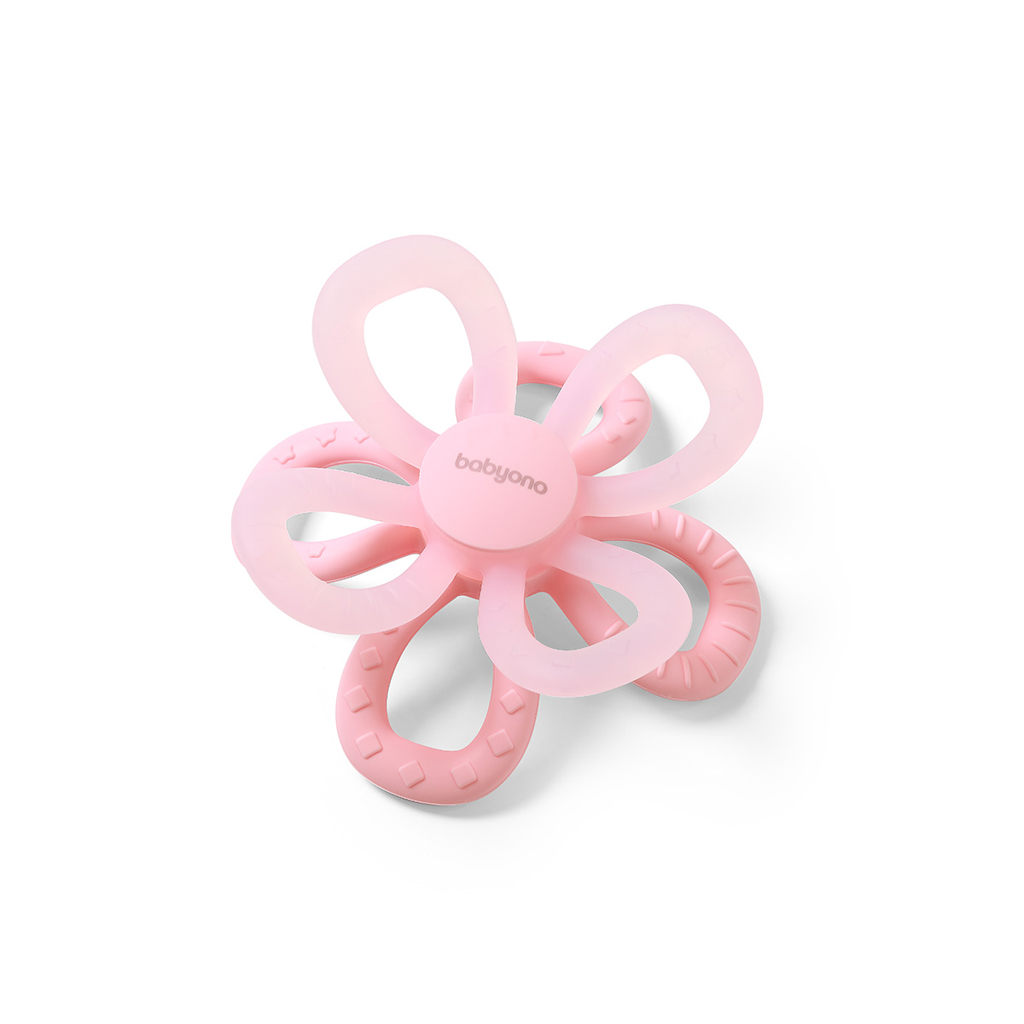 BABYONO Hryzačka silikónová Flower Pink