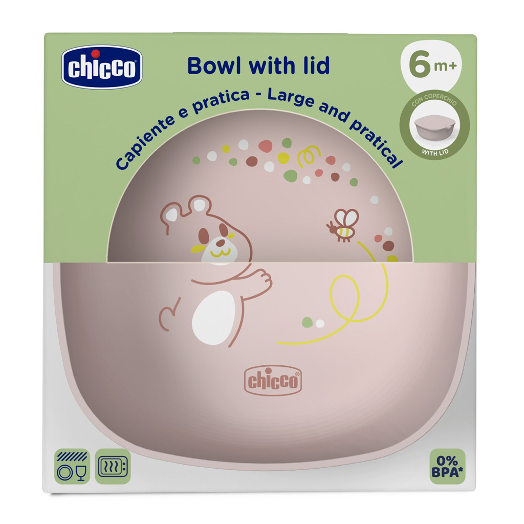 CHICCO Miska s vekom stohovateľná pink 6m+