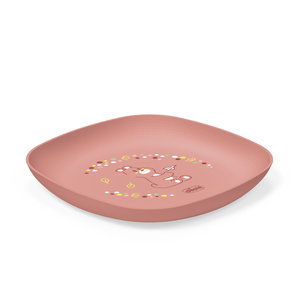 CHICCO Set jedálenský - miska a tanier pink 12m+