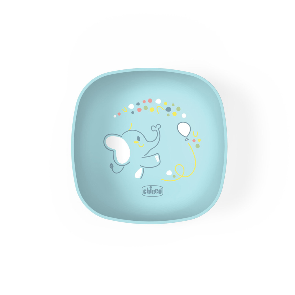 CHICCO Set jedálenský - miska a tanier blue 12m+