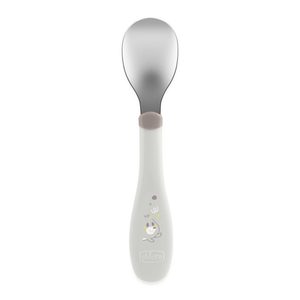 CHICCO Príbor detský z nerezovej oceli grey 18m+