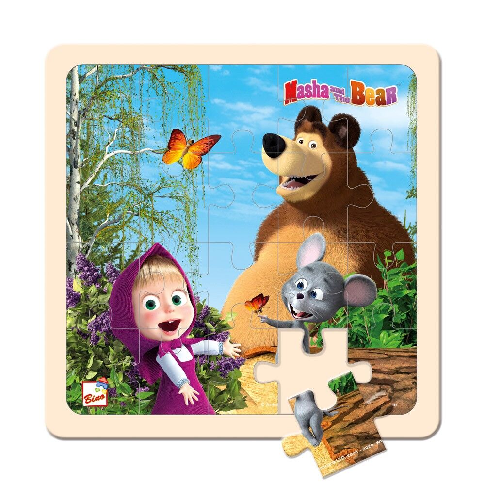 BINO Máša a medveď puzzle s myškou 20x20 cm