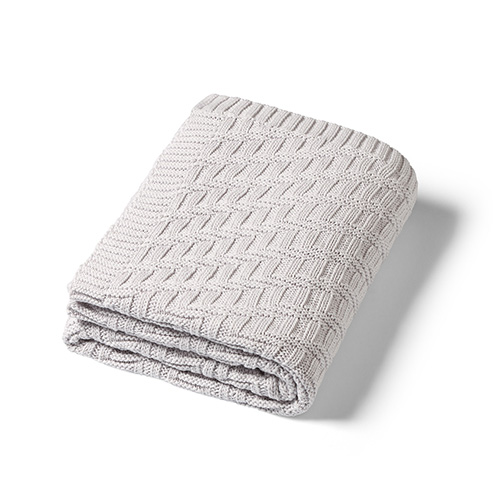 BABYONO Deka z organické bavlny pletená 75 x 100 cm grey 0m+