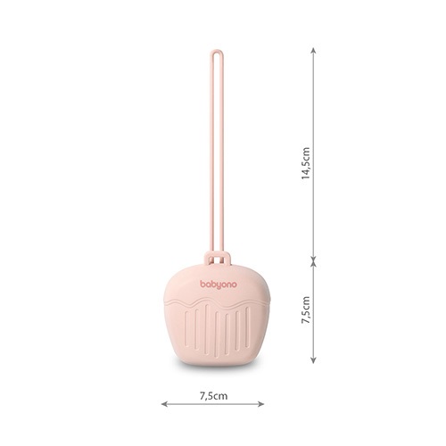 BABYONO Pouzdro silikonové na dudlík růžová 0m+