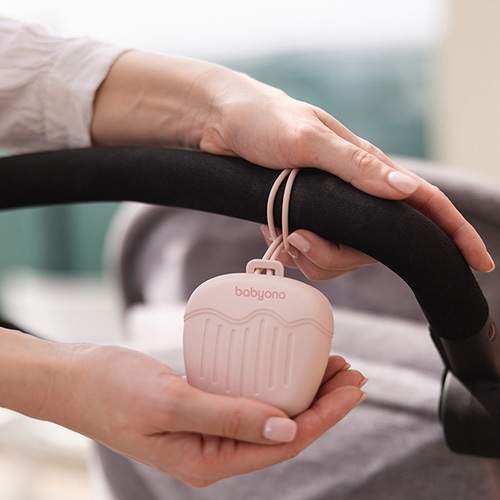 BABYONO Pouzdro silikonové na dudlík růžová 0m+