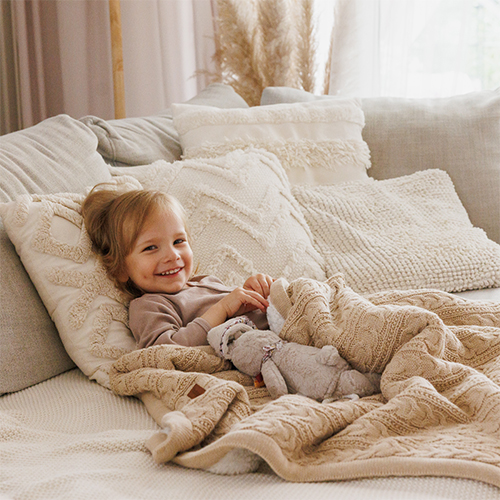 BABYONO Deka bavlnená s fleecovou podšívkou 75 x 100 cm svetlo hnedá