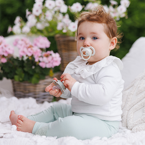 BABYONO Dudlíky silikonové symetrické 6-18m, 2 ks