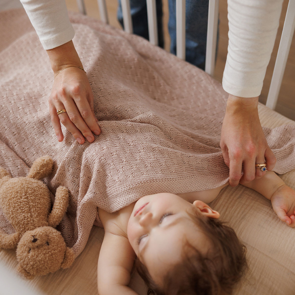 BABYONO Deka pletená bambusová Light Beige
