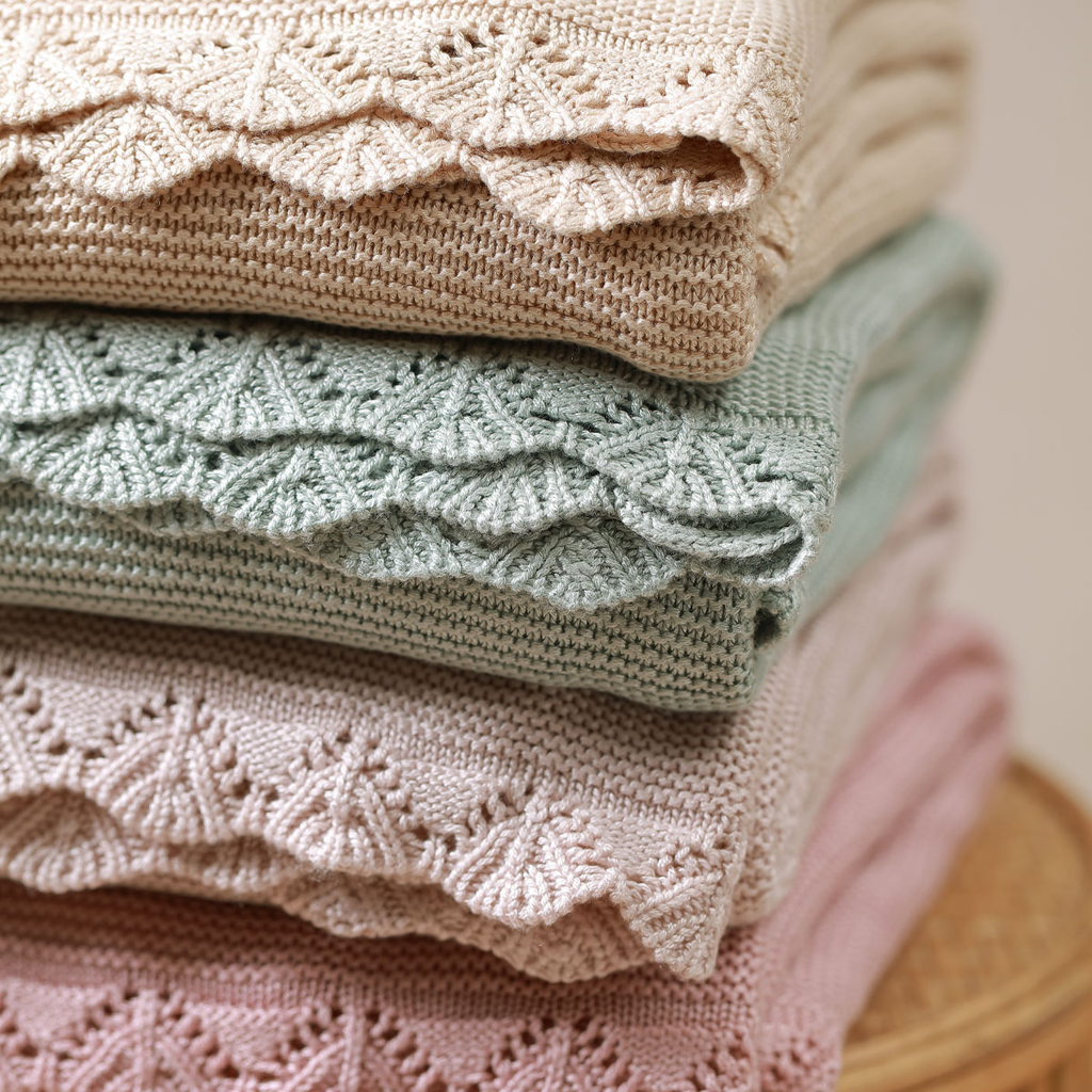 BABYONO Deka pletená bambusová Green 75 x 100 cm