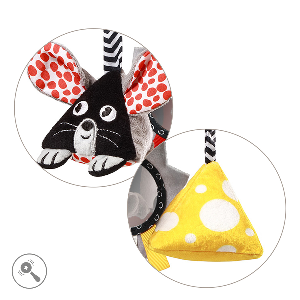 BABYONO Hračka závěsná kontrastní kolotoč Mouse 0 m+