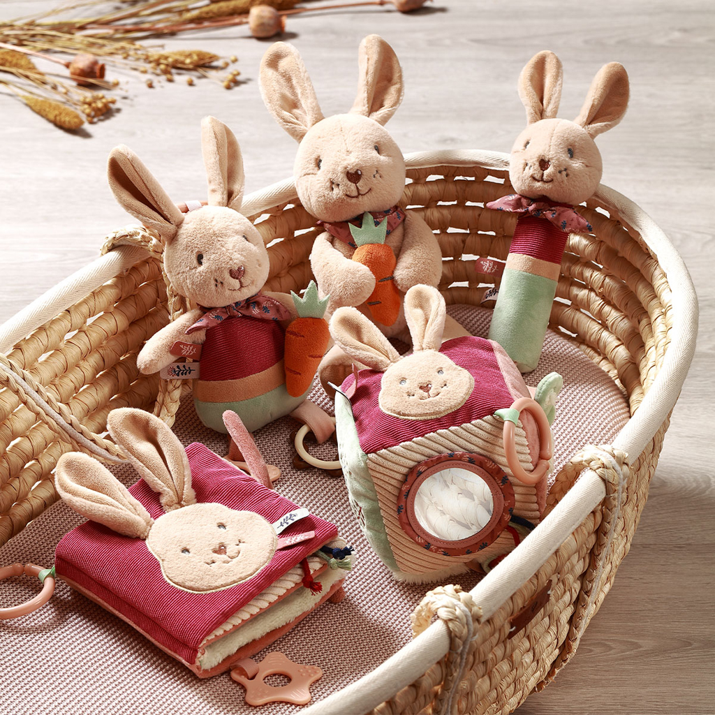 BABYONO Hračka pískacia s hryzačkou Rabbit Karo 3m+