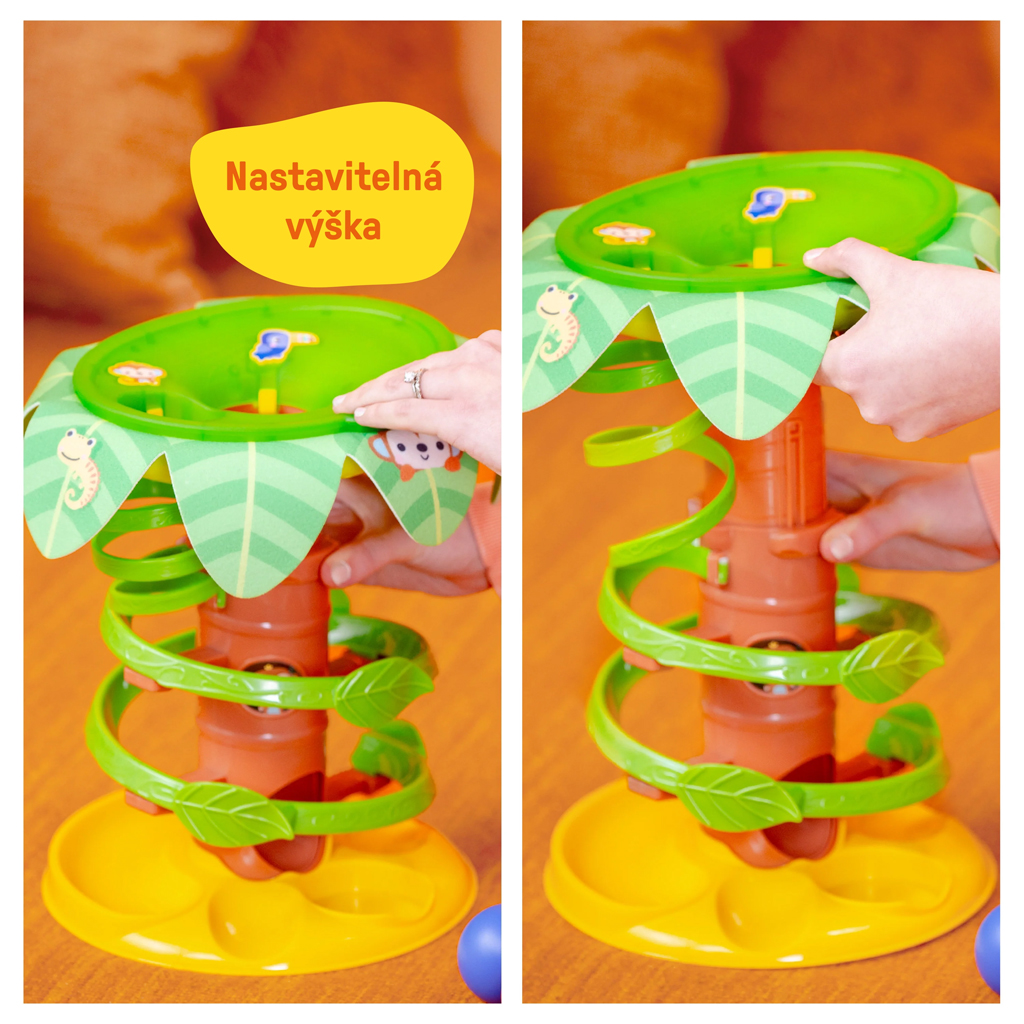 BRIGHT STARTS Dráha guľôčková hudobná Tropical Twirl 6m+