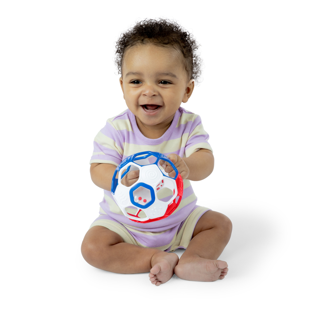 OBALL Hračka Oball RATTLE GOALS™ 10 cm Red, White & Blue  0m+