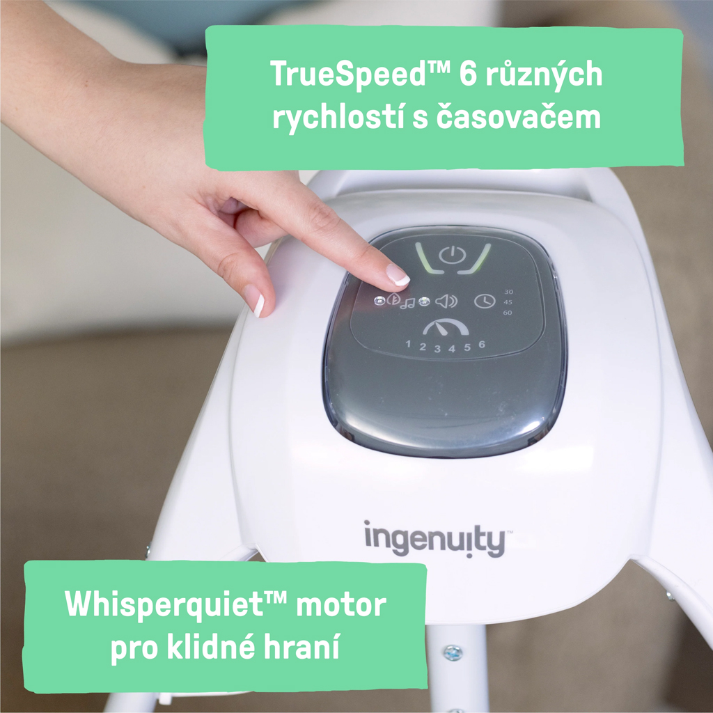 INGENUITY Houpačka pohupující hudební Parker™ 0m+, do 9kg
