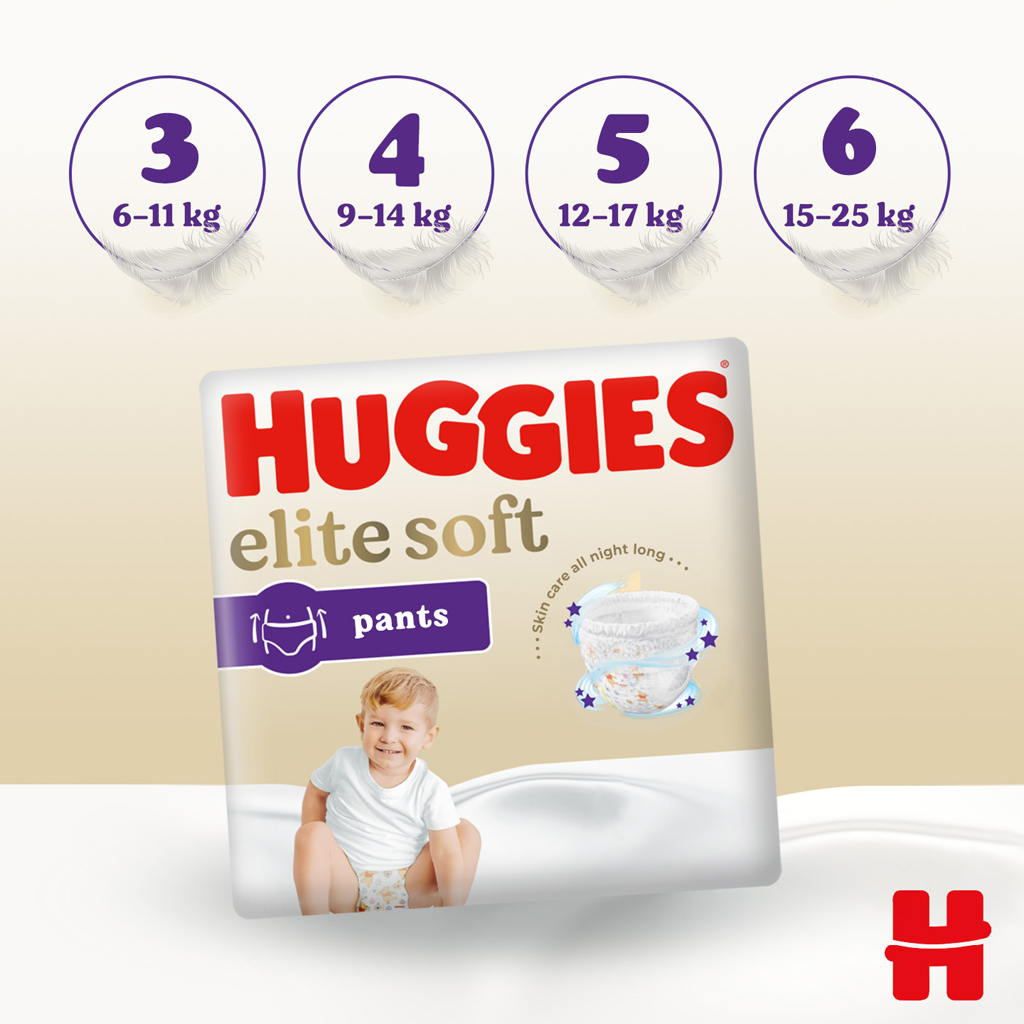 HUGGIES® Nohavičky plienkové jednorazové 6 Extra Care Pants (15-25 kg) 30 ks