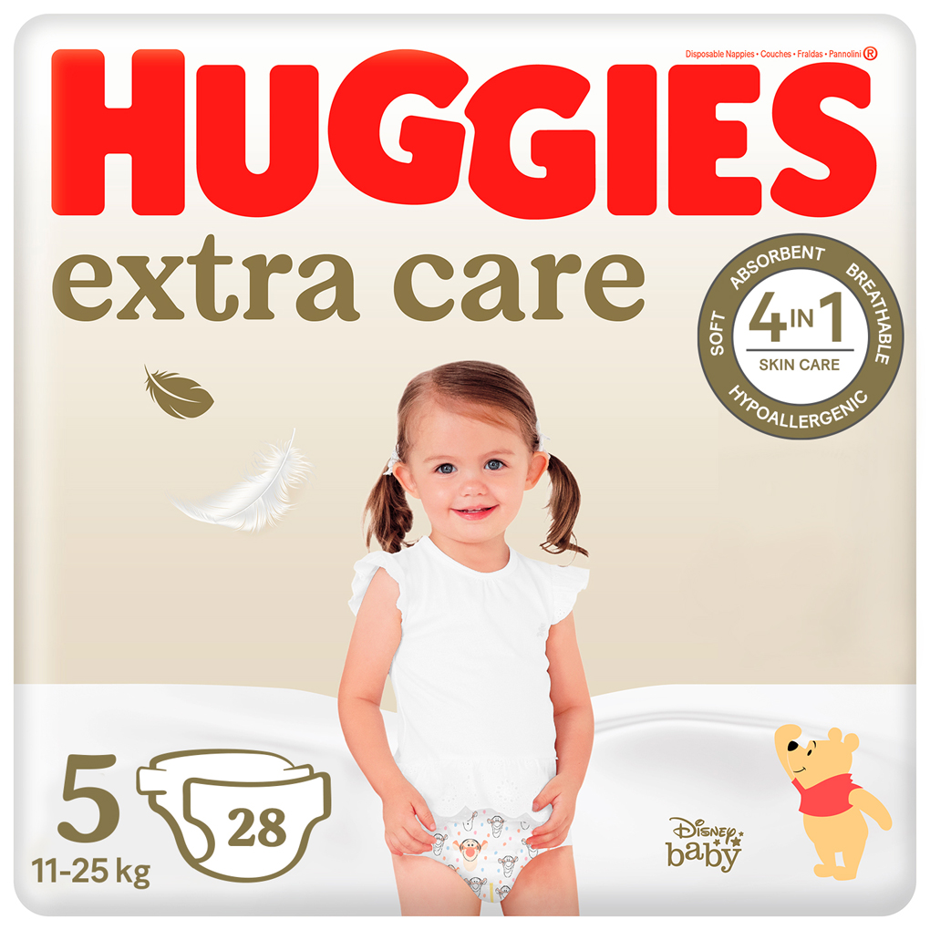 HUGGIES® Plienky jednorázové Extra Care 5 (12-17 kg) 28 ks