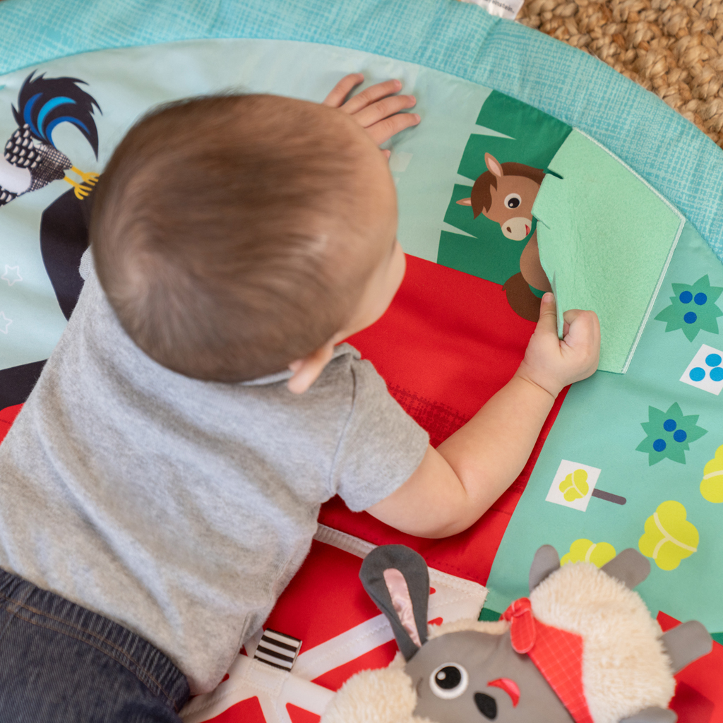 BABY EINSTEIN Deka na hranie pre rozvoj motoriky a zmyslov Happy Harvest™ Touch & Feel, 0m+