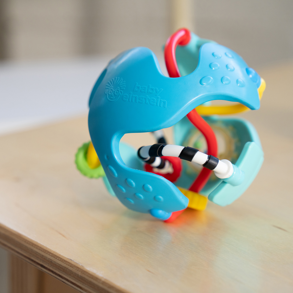 BABY EINSTEIN Hračka senzorická lopta s hryzačkou Rattle & Sense™ 3m+