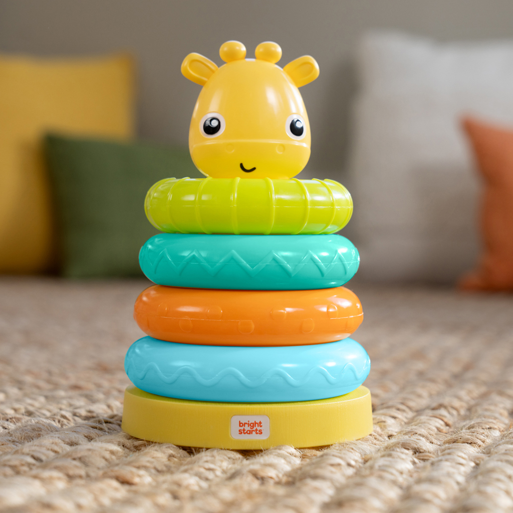 BRIGHT STARTS Hračka stohovacia veža žirafa Giraffe Tower™ 6m+