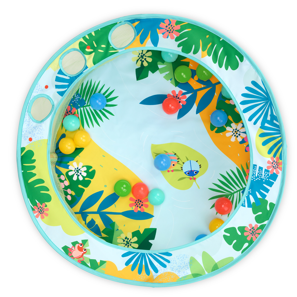 BRIGHT STARTS Hrací bazénik s loptičkami Rowdy Rainforest™ Stow & Go, 6m+