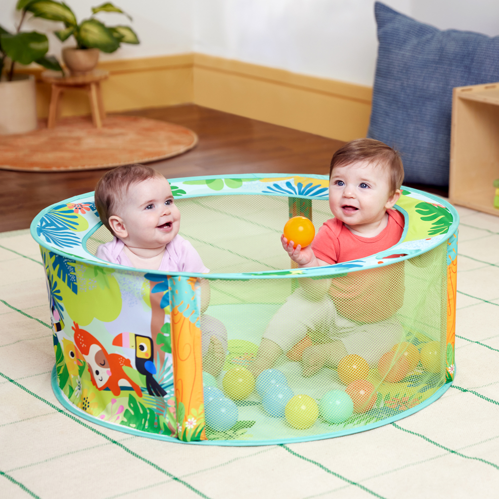 BRIGHT STARTS Hrací bazénik s loptičkami Rowdy Rainforest™ Stow & Go, 6m+