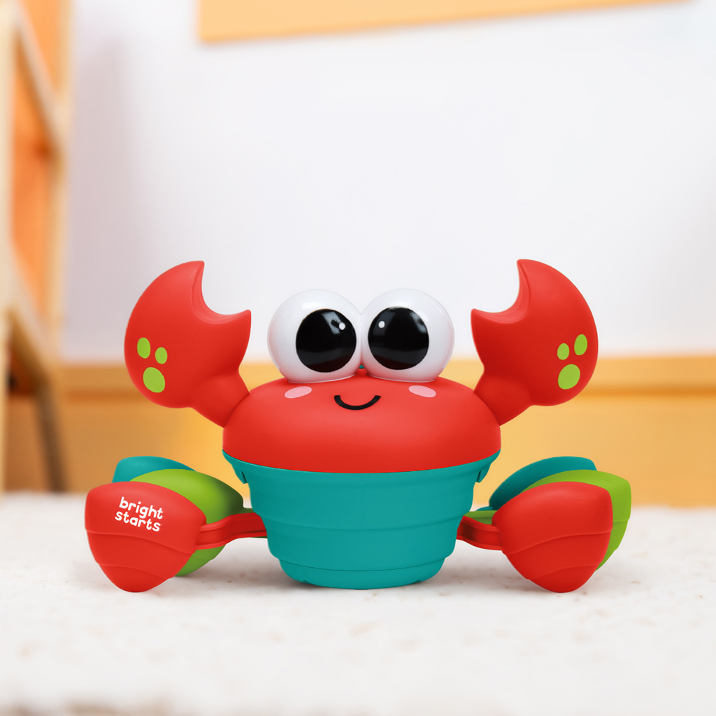 BRIGHT STARTS Hračka hudobná a multisenzorická Rockin 'Crawling Crab™ - Red, 6m+