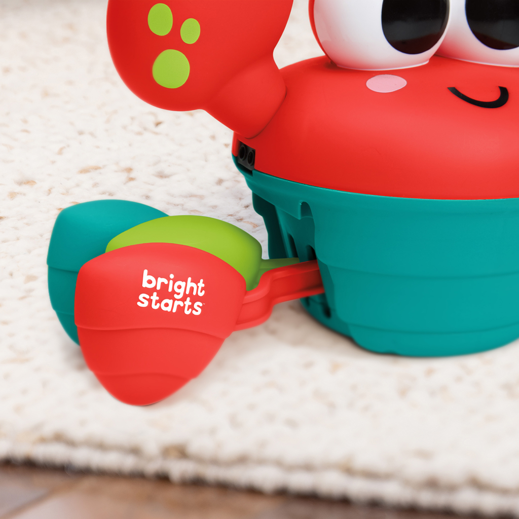 BRIGHT STARTS Hračka hudobná a multisenzorická Rockin 'Crawling Crab™ - Red, 6m+
