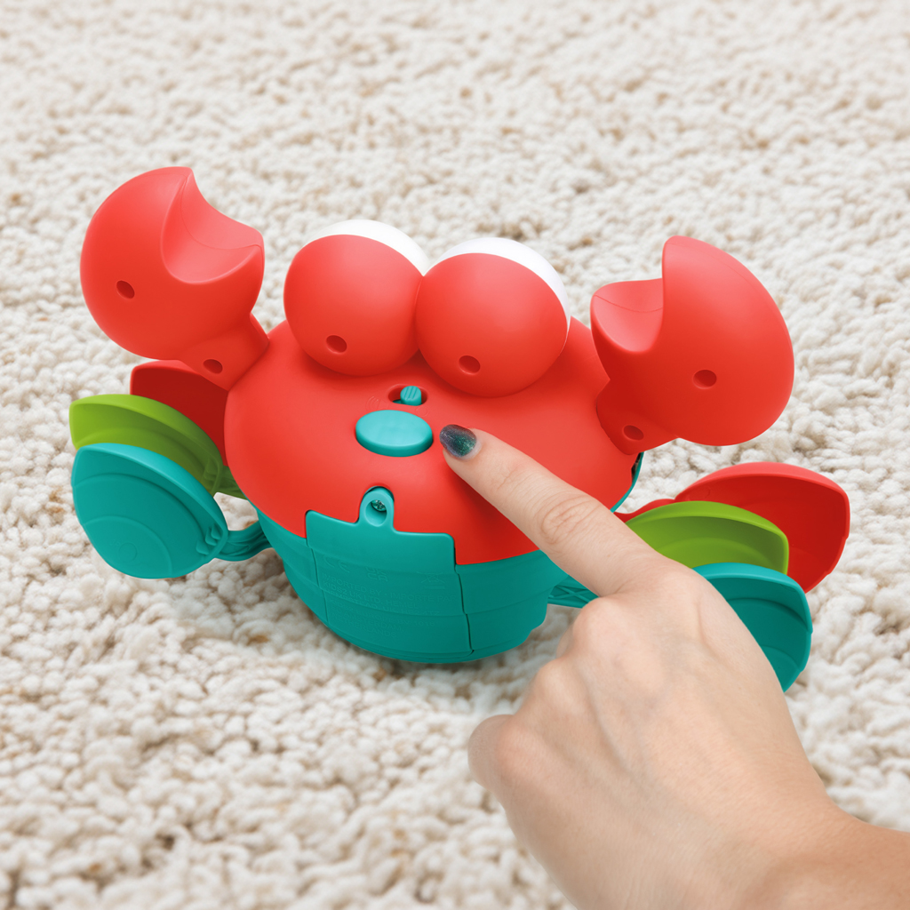 BRIGHT STARTS Hračka hudobná a multisenzorická Rockin 'Crawling Crab™ - Red, 6m+