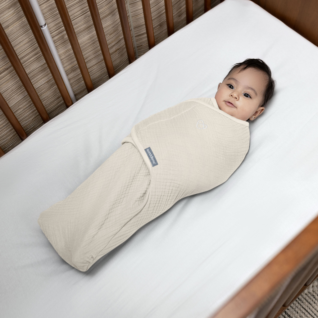 INGENUITY Zavinovačka SwaddleMe™ Uliatka mušelín 1 TOG 0-3m Cream/Cashew, 2 ks