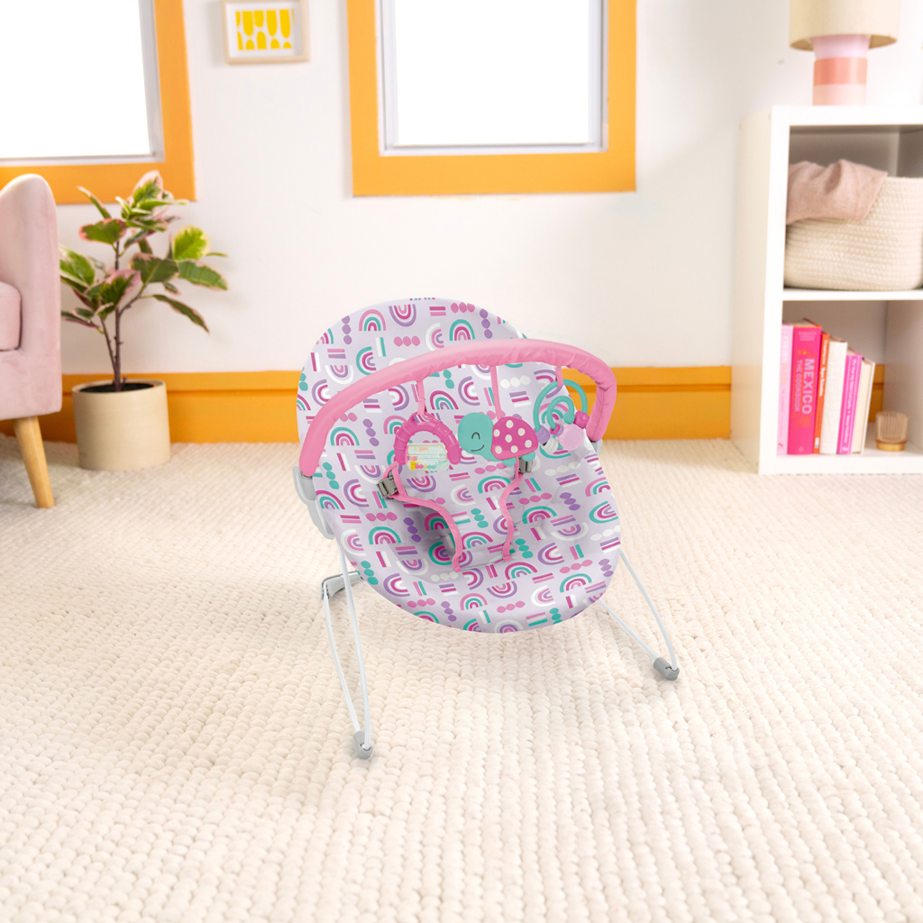 BRIGHT STARTS Lehátko s hračkami Confetti Rainbow™ Bouncer, 0m+