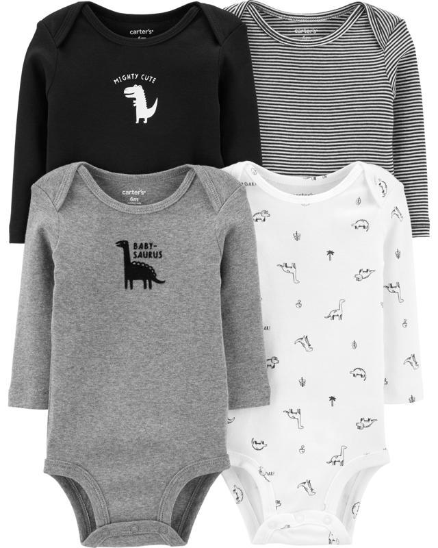 Body dlhý rukáv - Dinosaurus 4ks, 12m