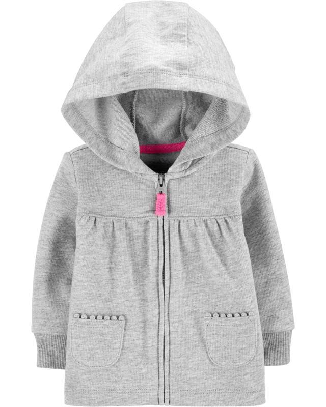 Mikina na zips s kapucňou Gray dievča 9m