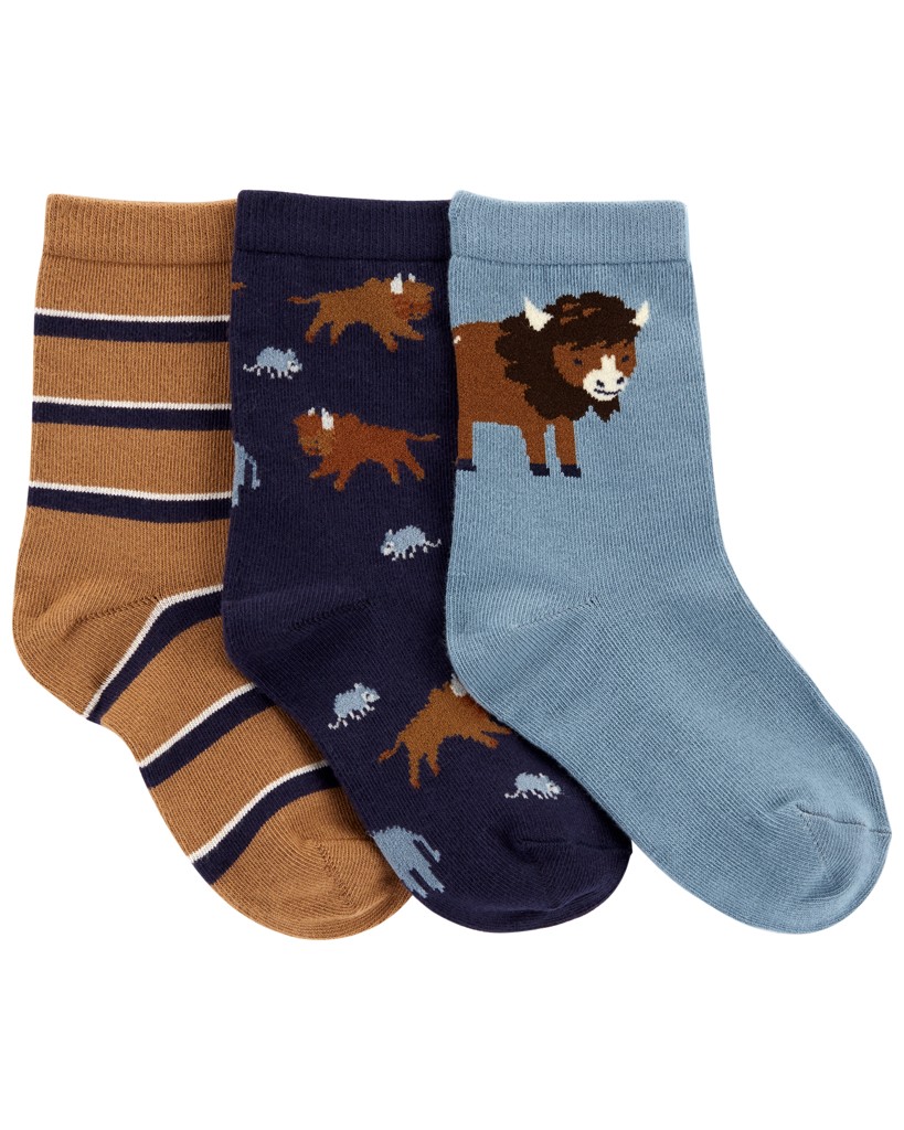 CARTER'S Ponožky Buffalo chlapec 3ks 3-12m